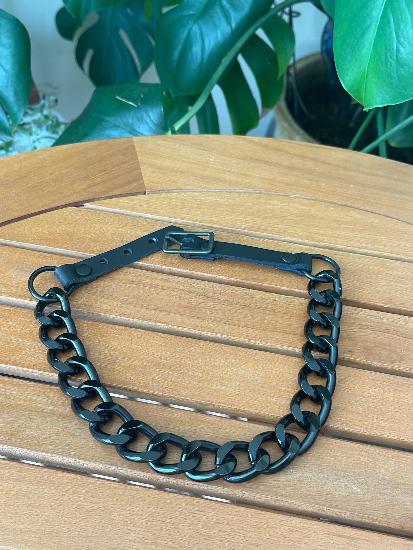 Black & Black Chain Collar