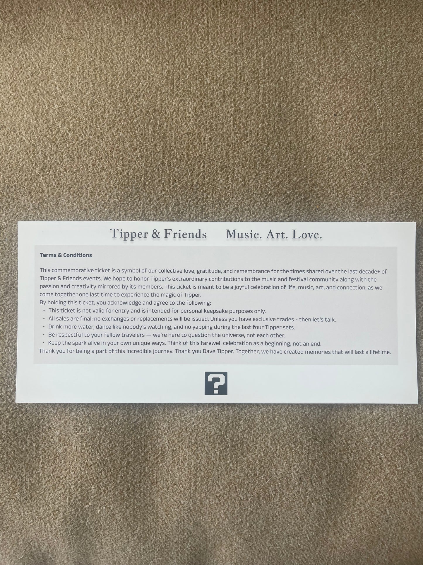 Tipper Red Rocks Commemorative Ticket Set