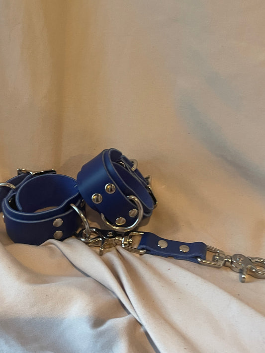 Blue & Silver Wrist Cuffs