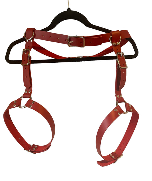 Red & Silver Magna Garter Belt